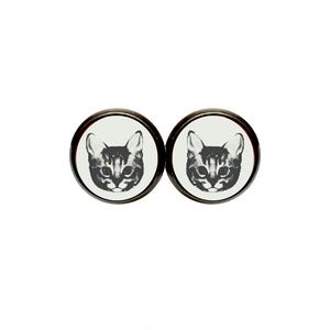 Cat Stamp Earrings - Kitten, Cats